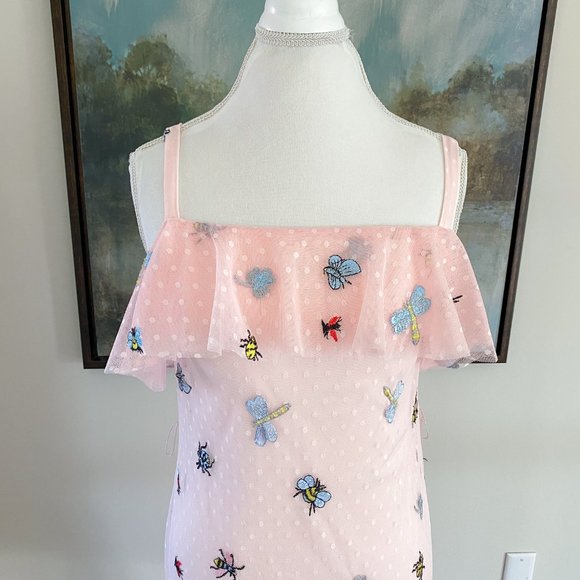 Betsey Johnson - Embroidered Pink Cottagecore Zip Dress - Picture 8 of 16